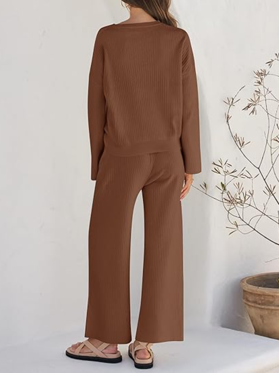 Casual Long Sleeve Knit Set