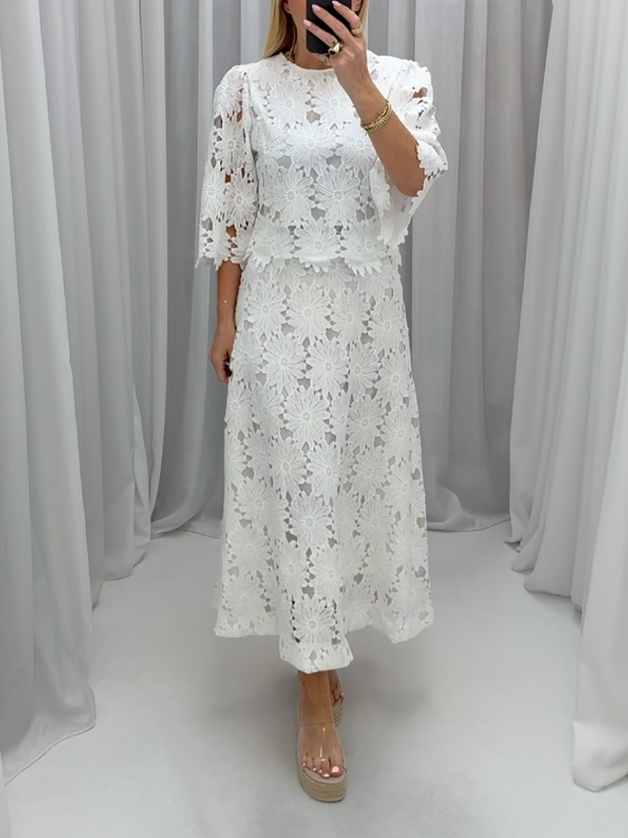 French-style Hollowed-out Two-piece Set