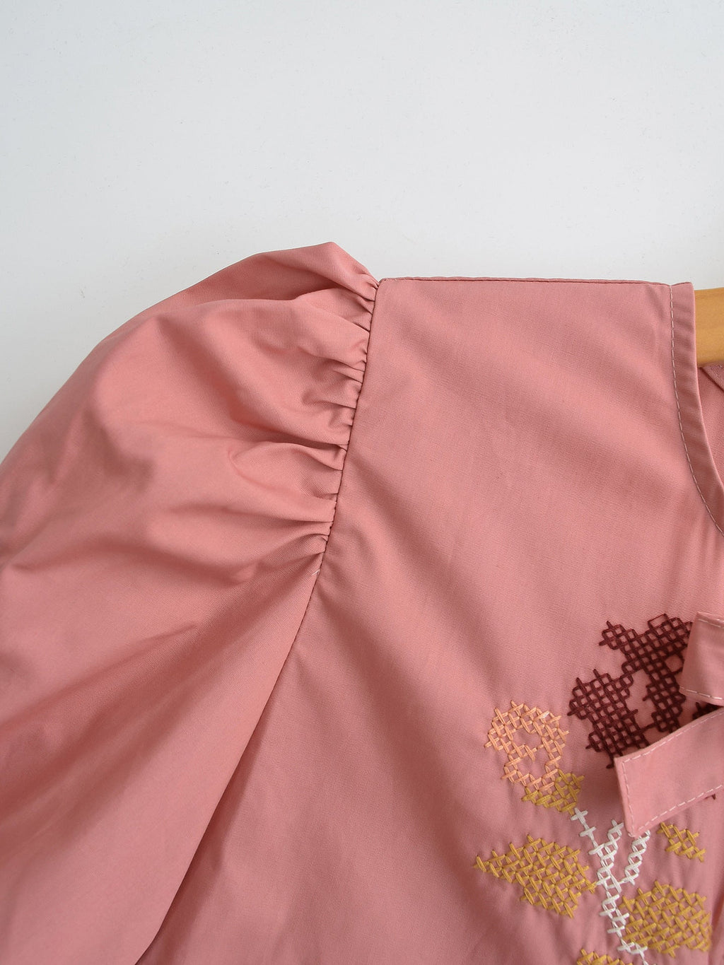 Embroidered Lace-Up Shirt