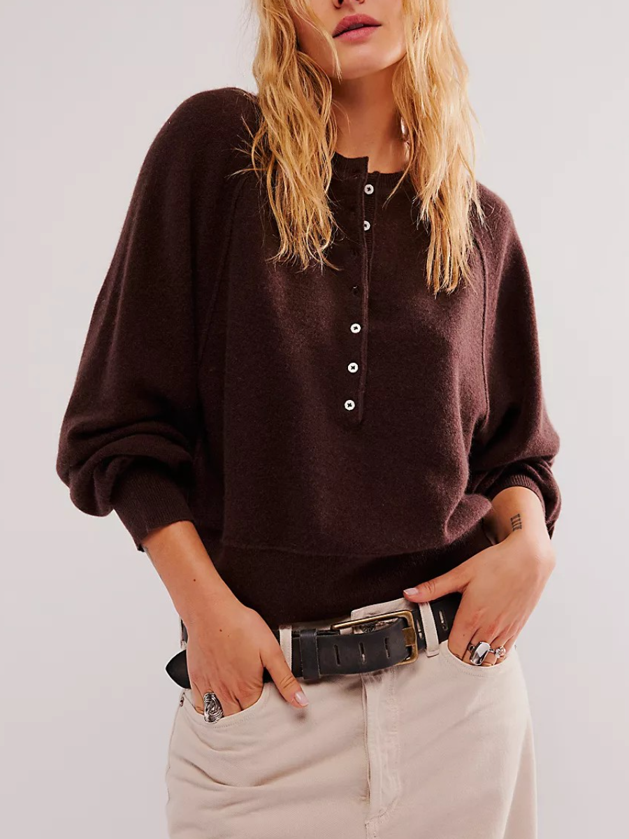 Classic Henley Style Sweater