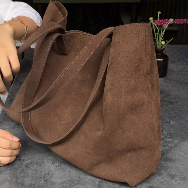 Large Suede Frosted Leather Tote Bag Shoulder Bag