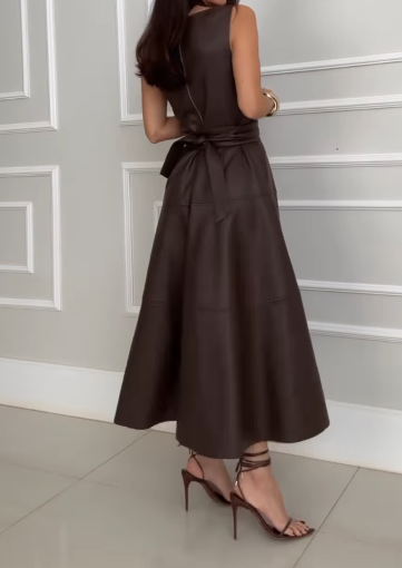 Women's Leather Belt Skirt