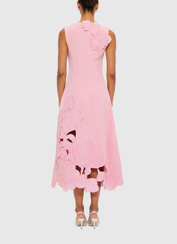 Pink Cream Sleeveless Midi Dress