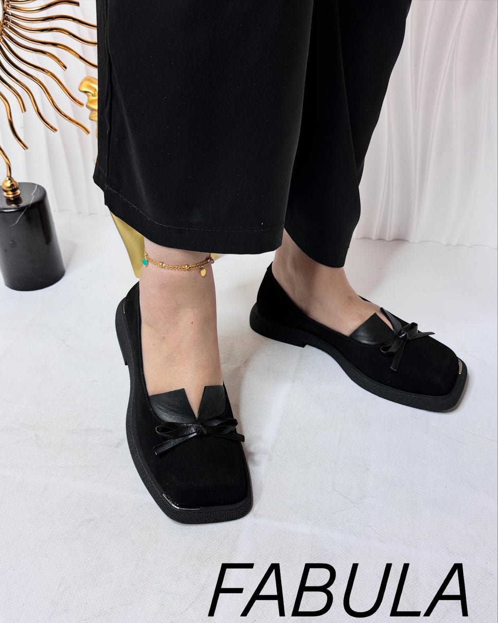 Women's Bow Square-toe Shoes