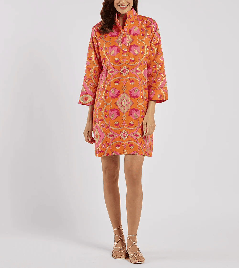Women's Orange Pattern Dress