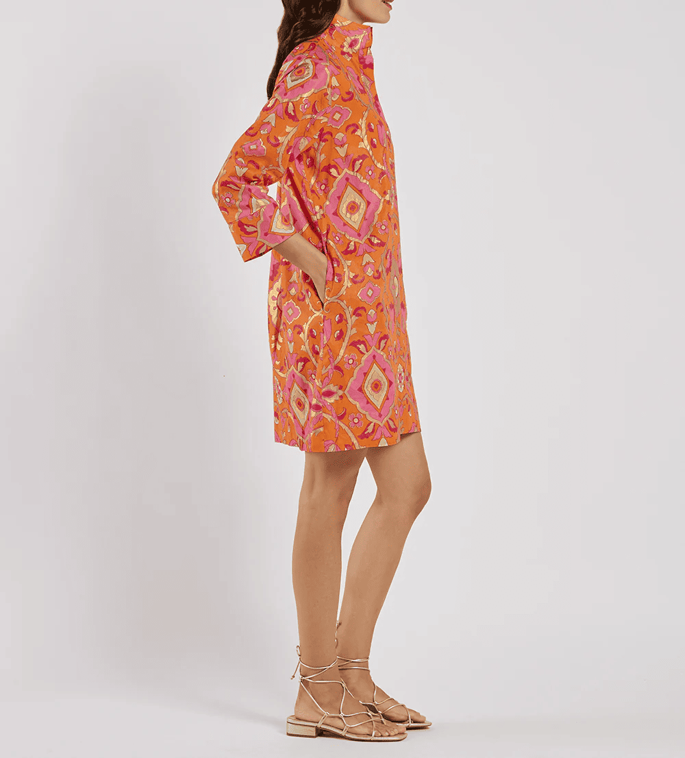 Women's Orange Pattern Dress
