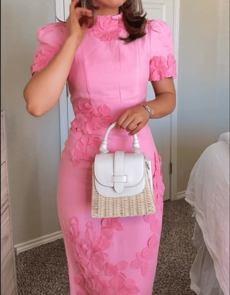 New Pink Flower Cheongsam