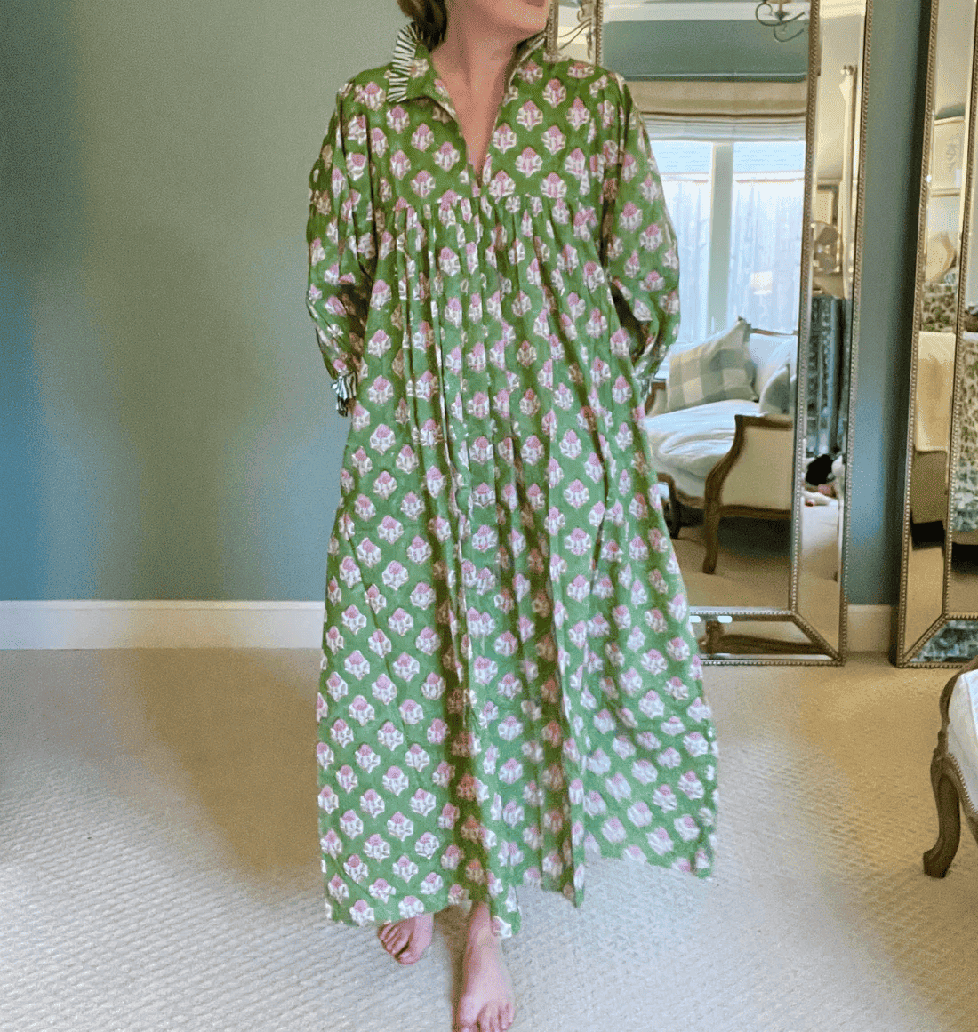 Ladies Green Flower Flower Sunshine Skirt