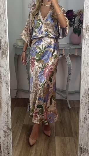 New Women V-neck Shirt Tight Waist Dress