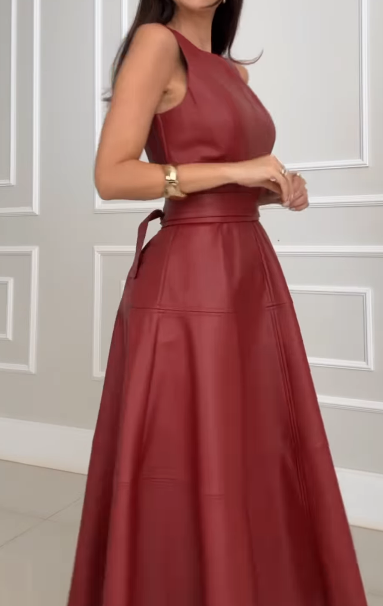 Women's Leather Belt Skirt