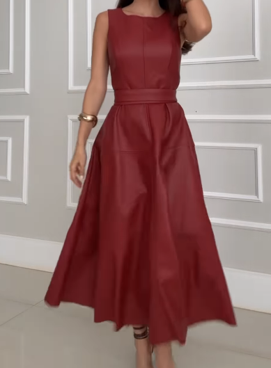 Women's Leather Belt Skirt