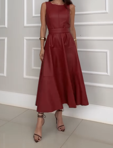 Women's Leather Belt Skirt