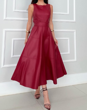 Women's Leather Belt Skirt