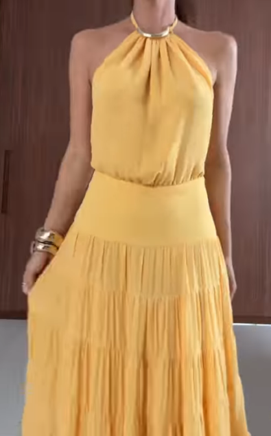 Women's Yellow Sleeveless Dress