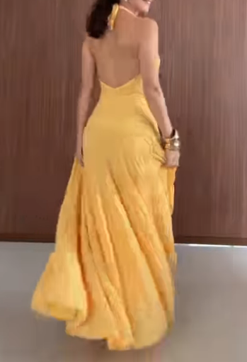 Women's Yellow Sleeveless Dress