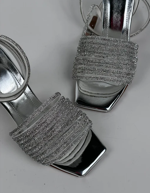 Women's New Area Silver Sandals