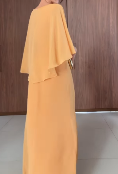 Ladies Senior Yellow Gauze Skirt