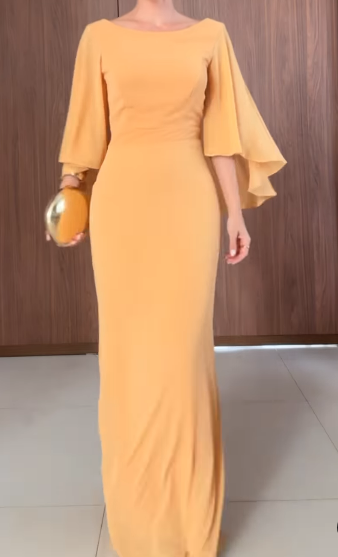 Ladies Senior Yellow Gauze Skirt