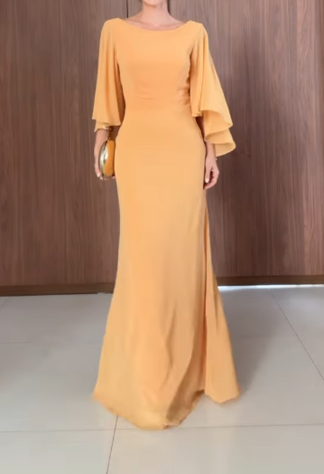 Ladies Senior Yellow Gauze Skirt