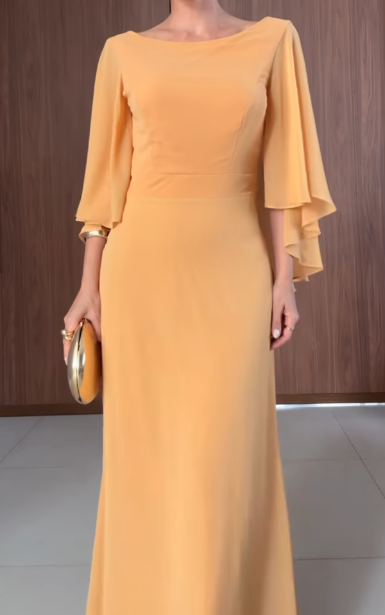 Ladies Senior Yellow Gauze Skirt