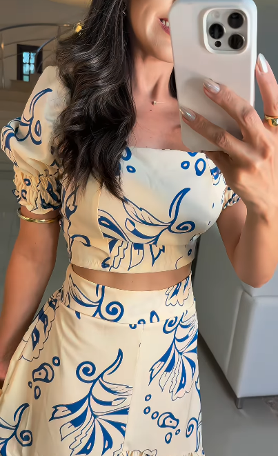 Women's New Printed Two-piece Set