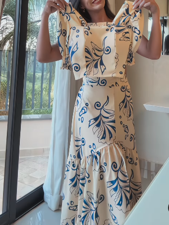 Women's New Printed Two-piece Set