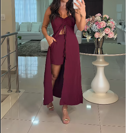 Women's New Purple Strap Suit