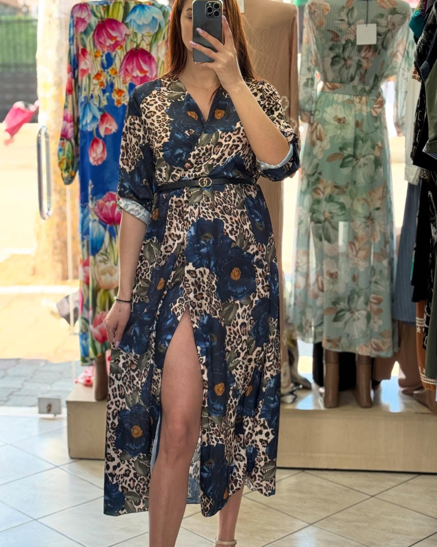 Women's Floral-Print Split Skirt