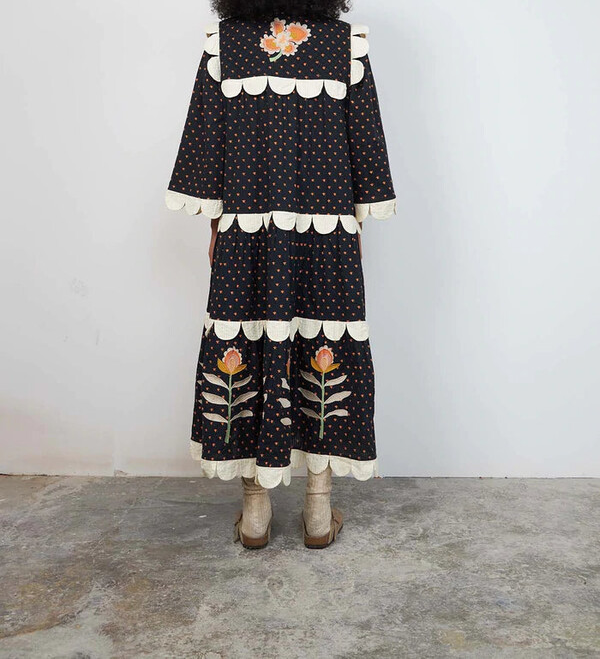 Women Fashion Black And White Flower Skirt