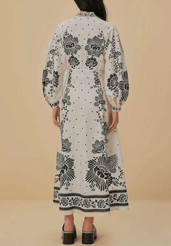 Vintage Green Print Dress