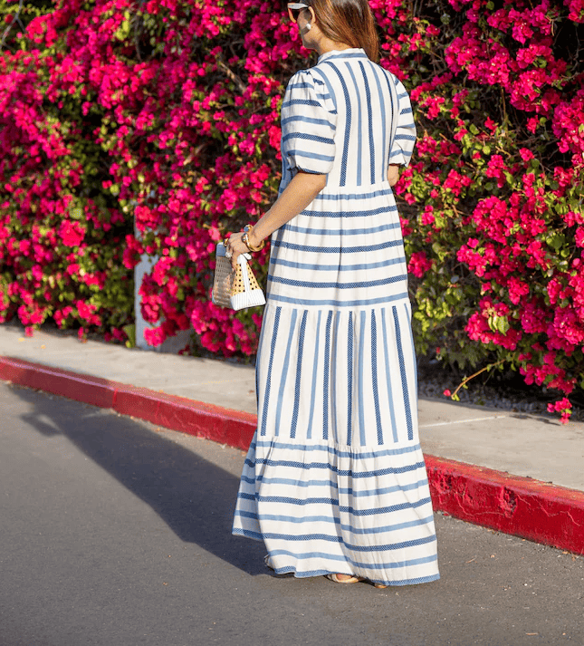 Blue And White Striped Dress