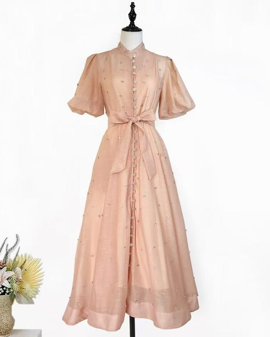 Short Sleeve Elegant Soft Midi Dress