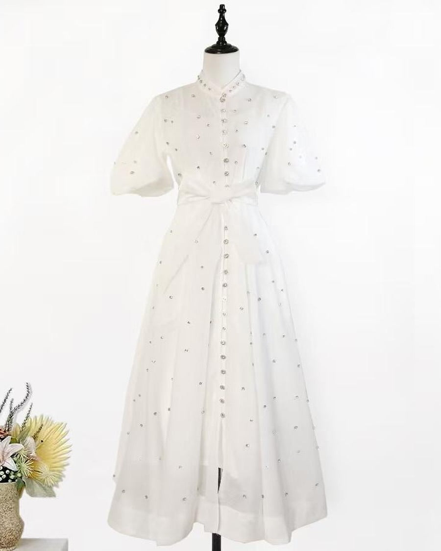 Short Sleeve Elegant Soft Midi Dress