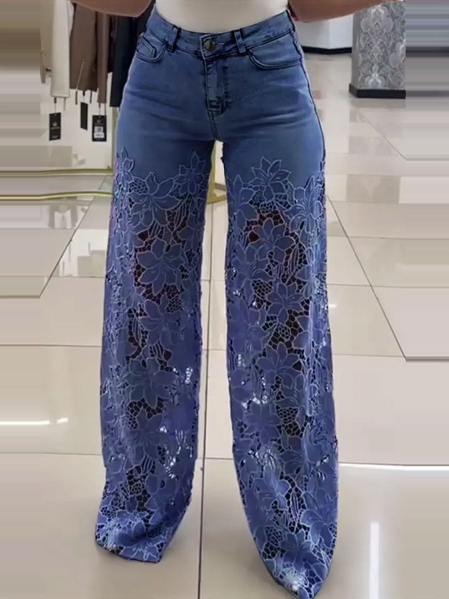 Elegant Flower Lace Pants