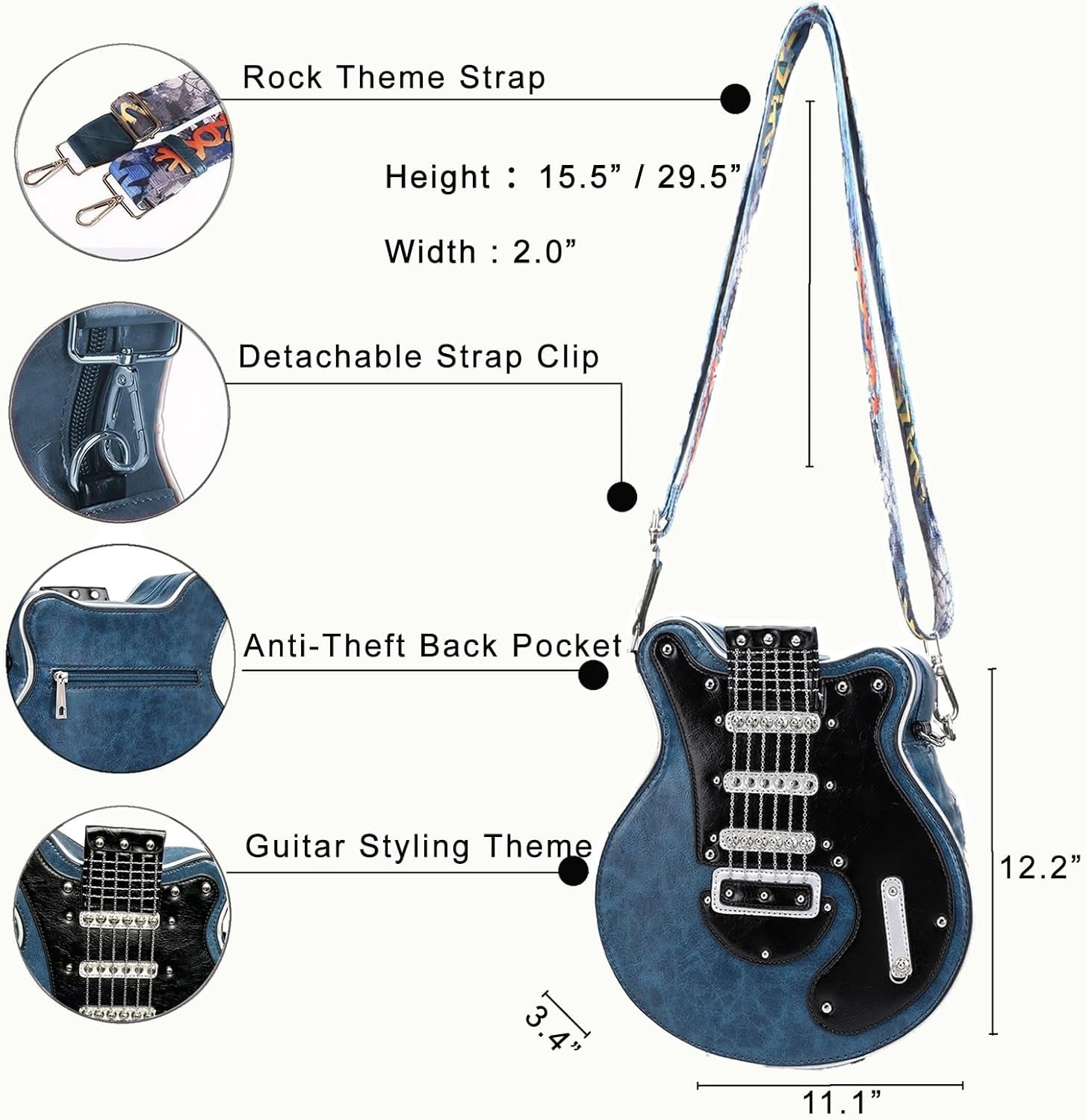 Bass Guitar Unique Design Shoulder Bag