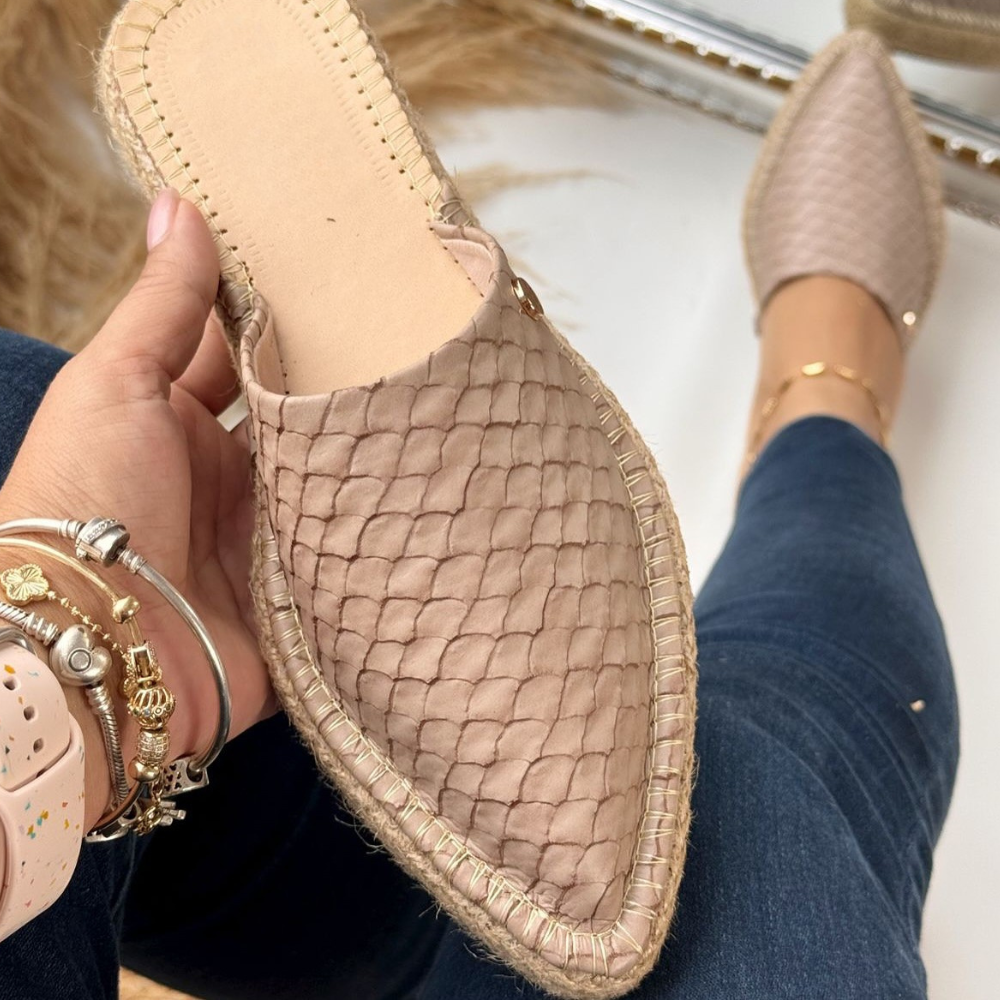 Women's Braided Gold Mules