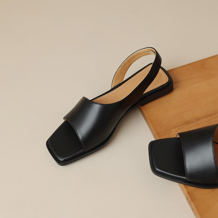 Open Toe Block Heels Flats Sandals