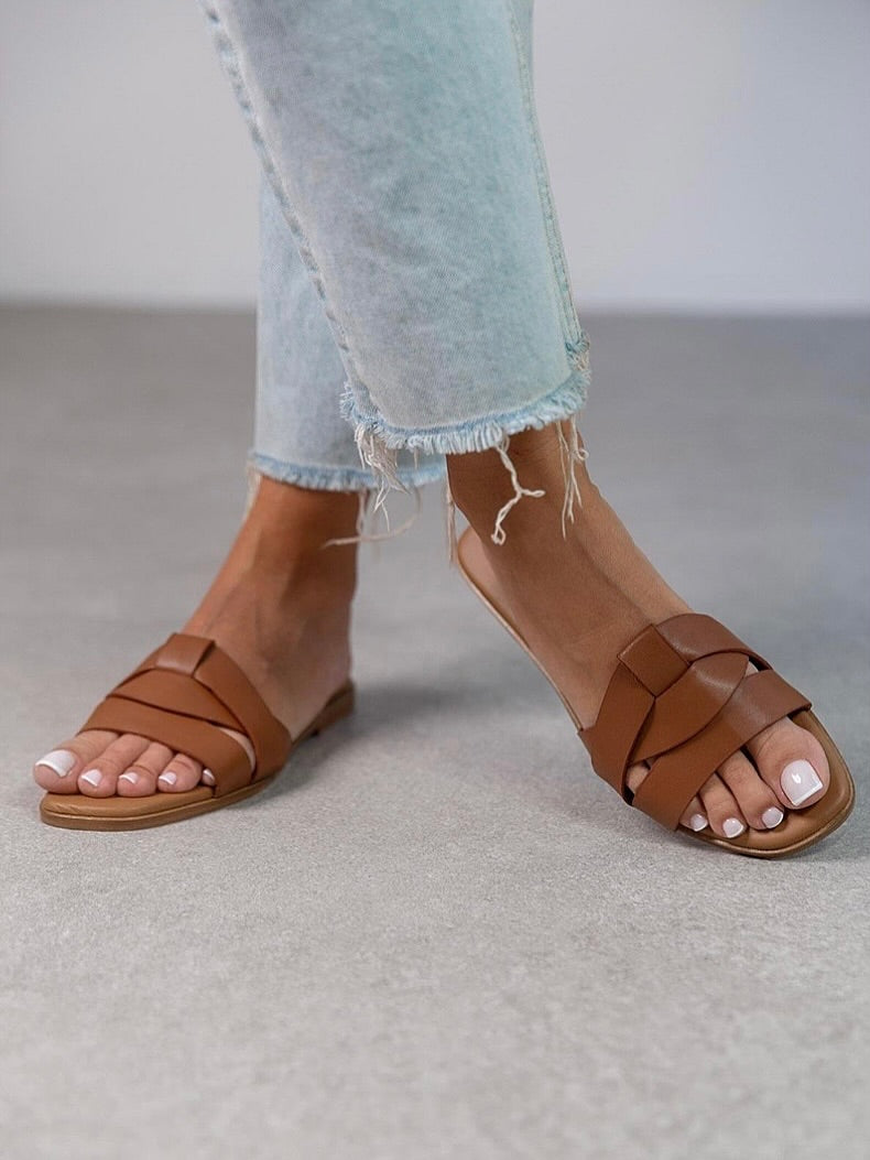 Low Heel Woven Sandals