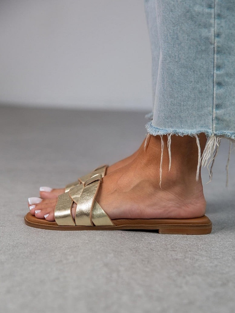 Low Heel Woven Sandals