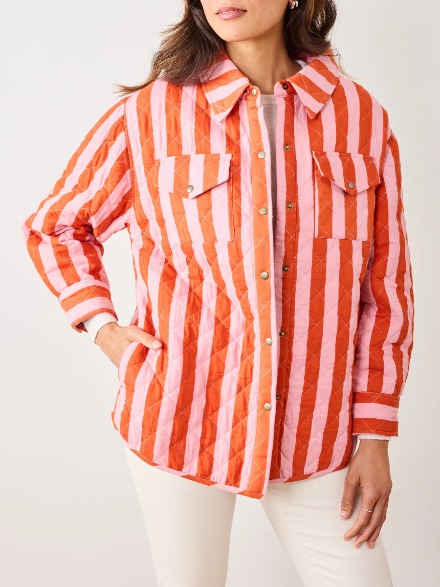 Quilted Jacket In Bold Stripe