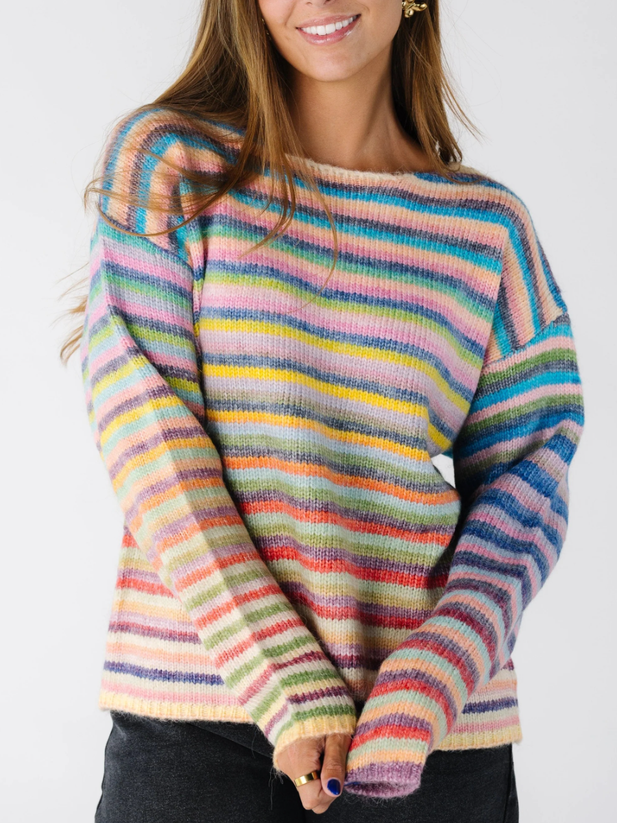 Dream On Striped Pullover Sweater
