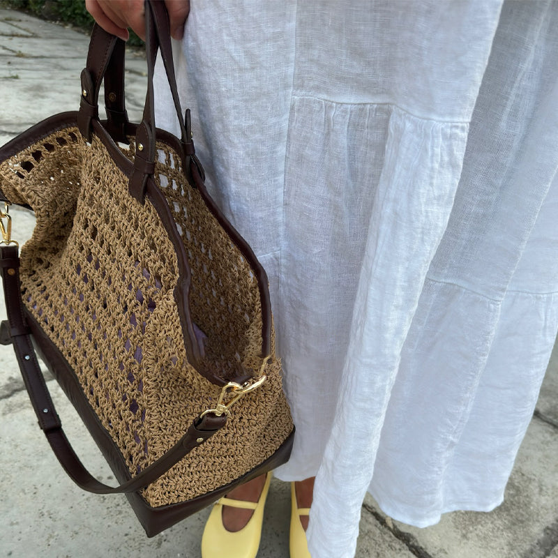 Large Capacity Straw Tote Bag