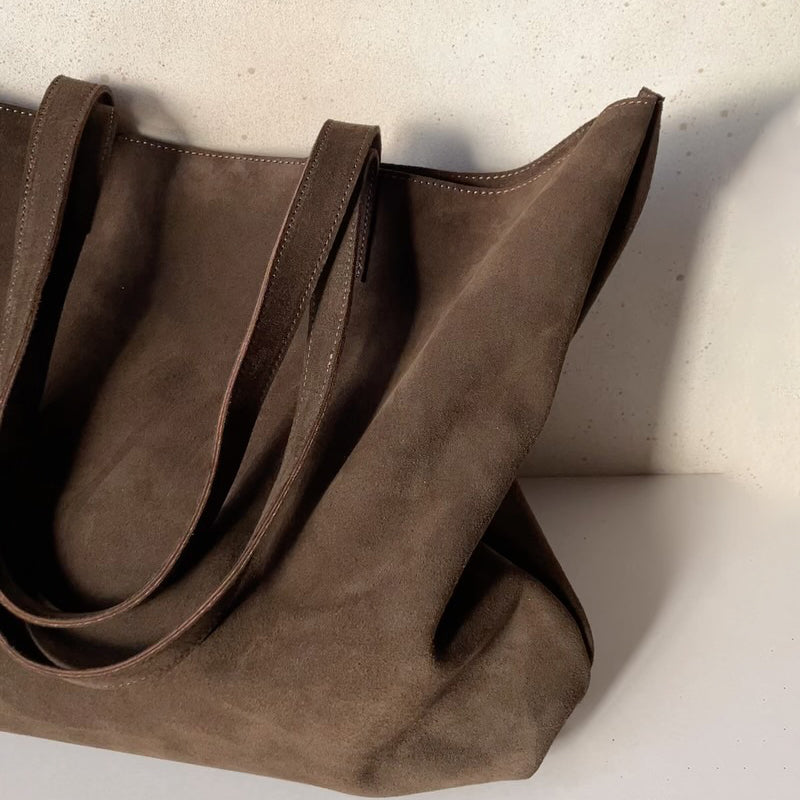 Large Suede Frosted Leather Tote Bag Shoulder Bag