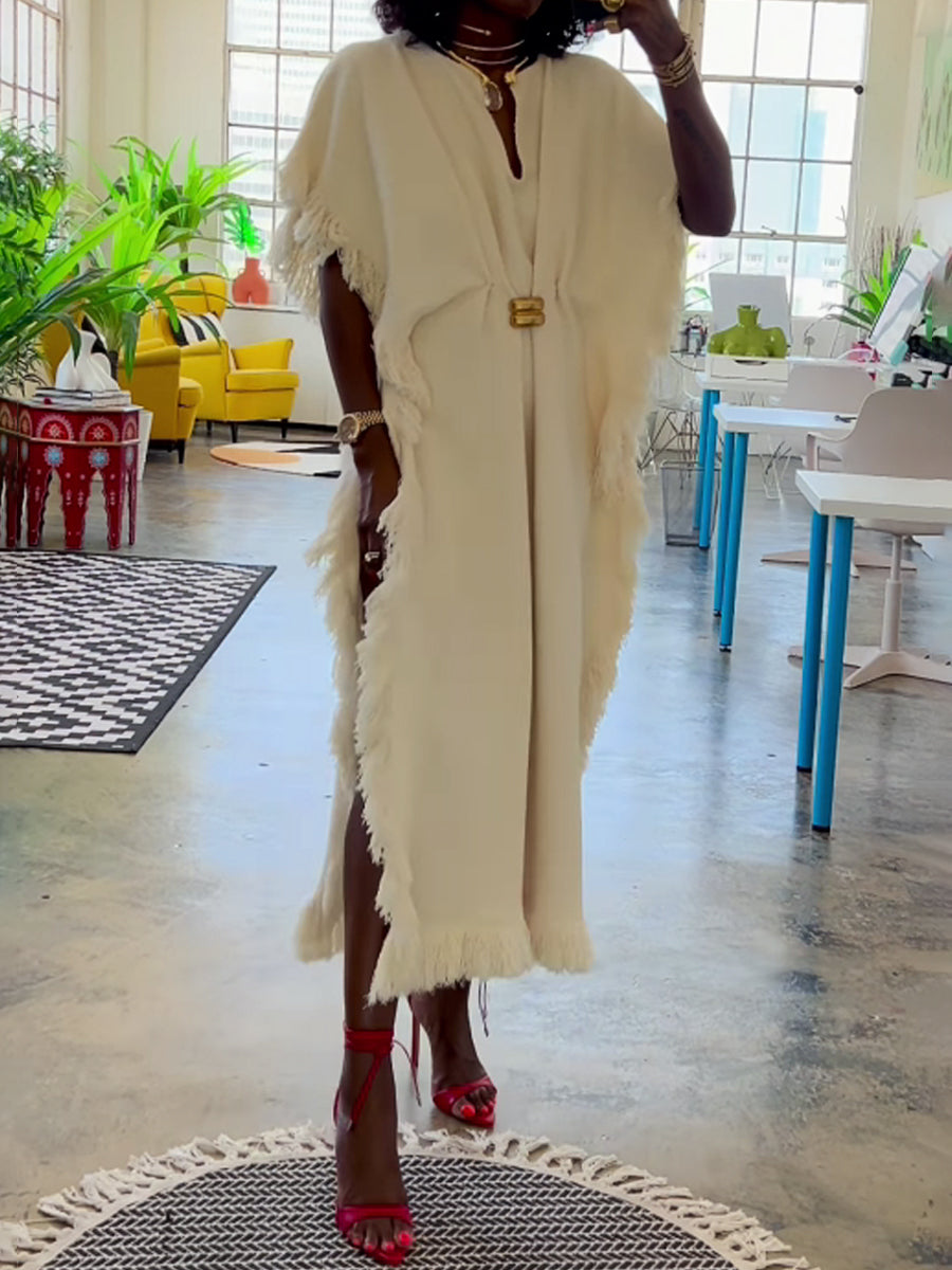 Tassel-edged Metal Decorative Dress