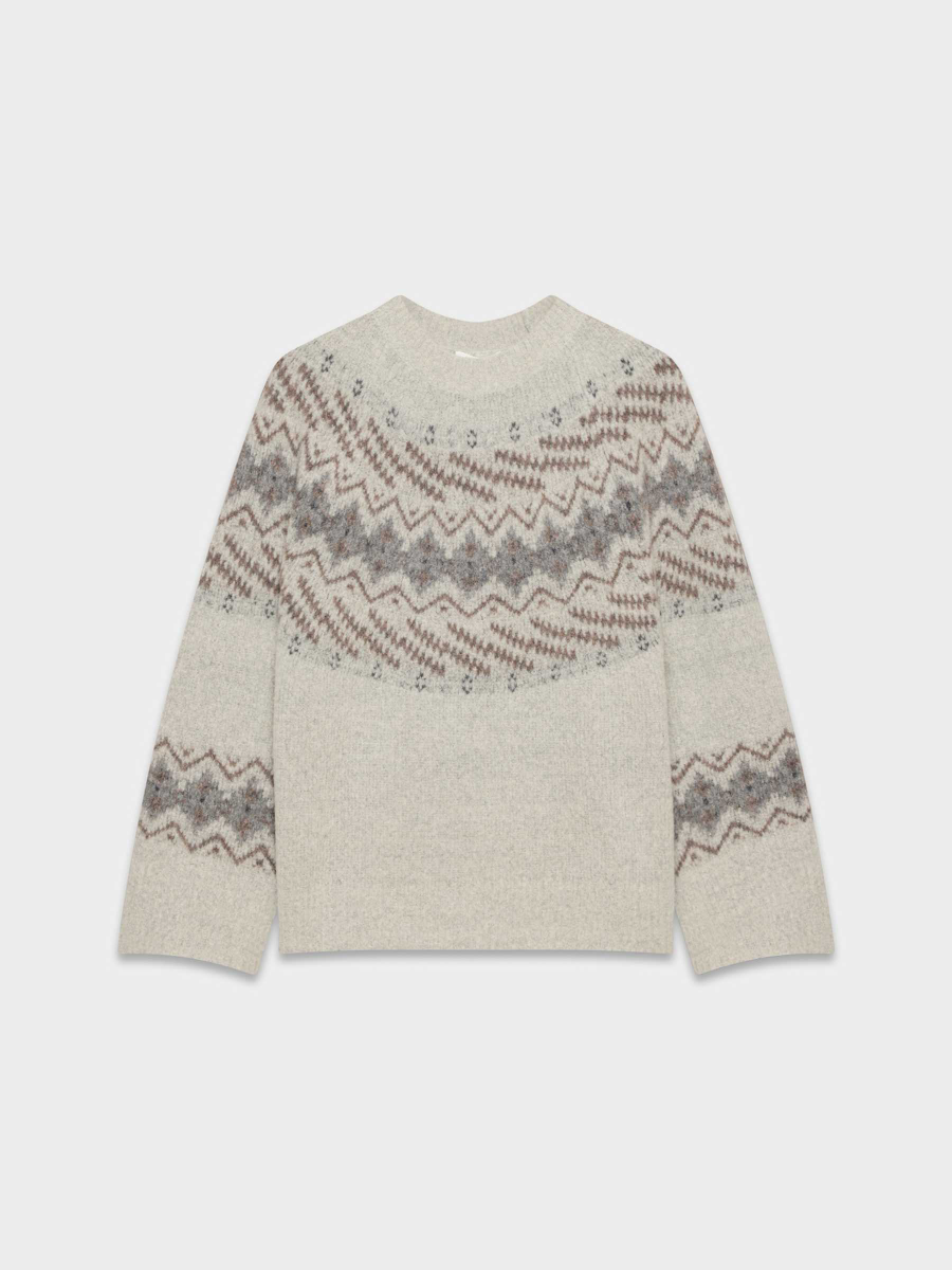 Fair Isle Jacquard Extra-fine Merino Wool Crewneck Sweater