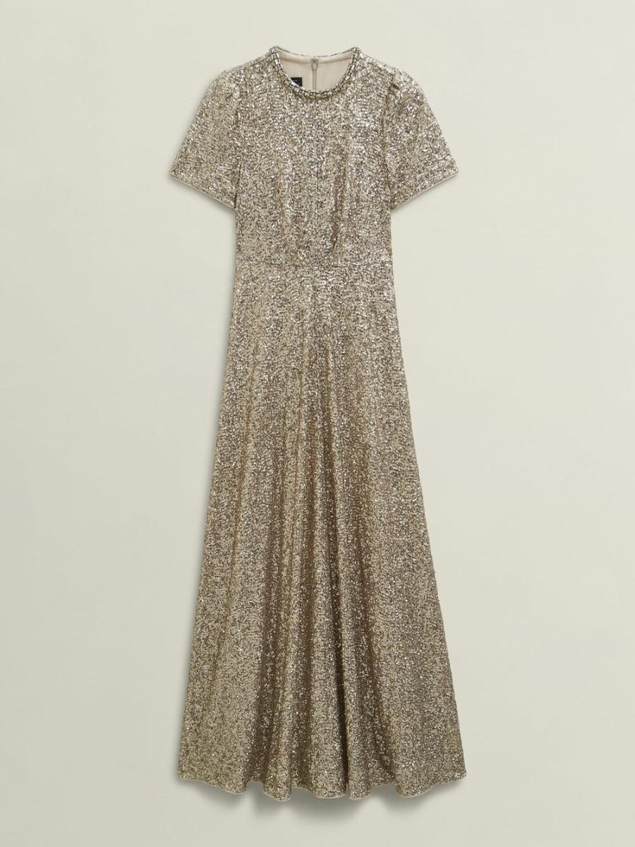 Shirley Sequin Trimmed Maxi Dress