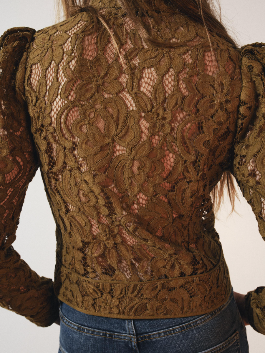 Puff Sleeves Lace Jacket