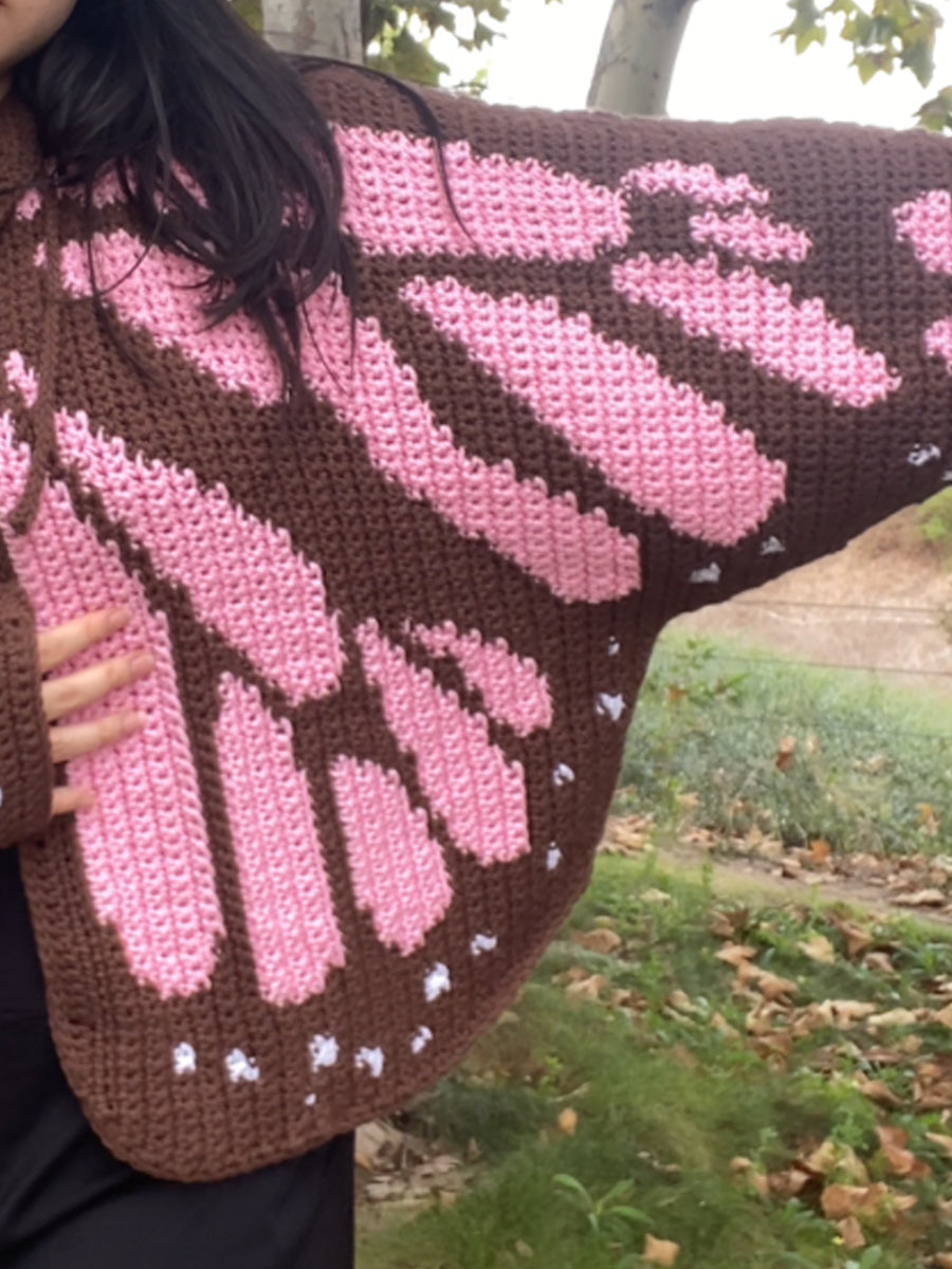 Sweater Crochet Butterfly Cardigan