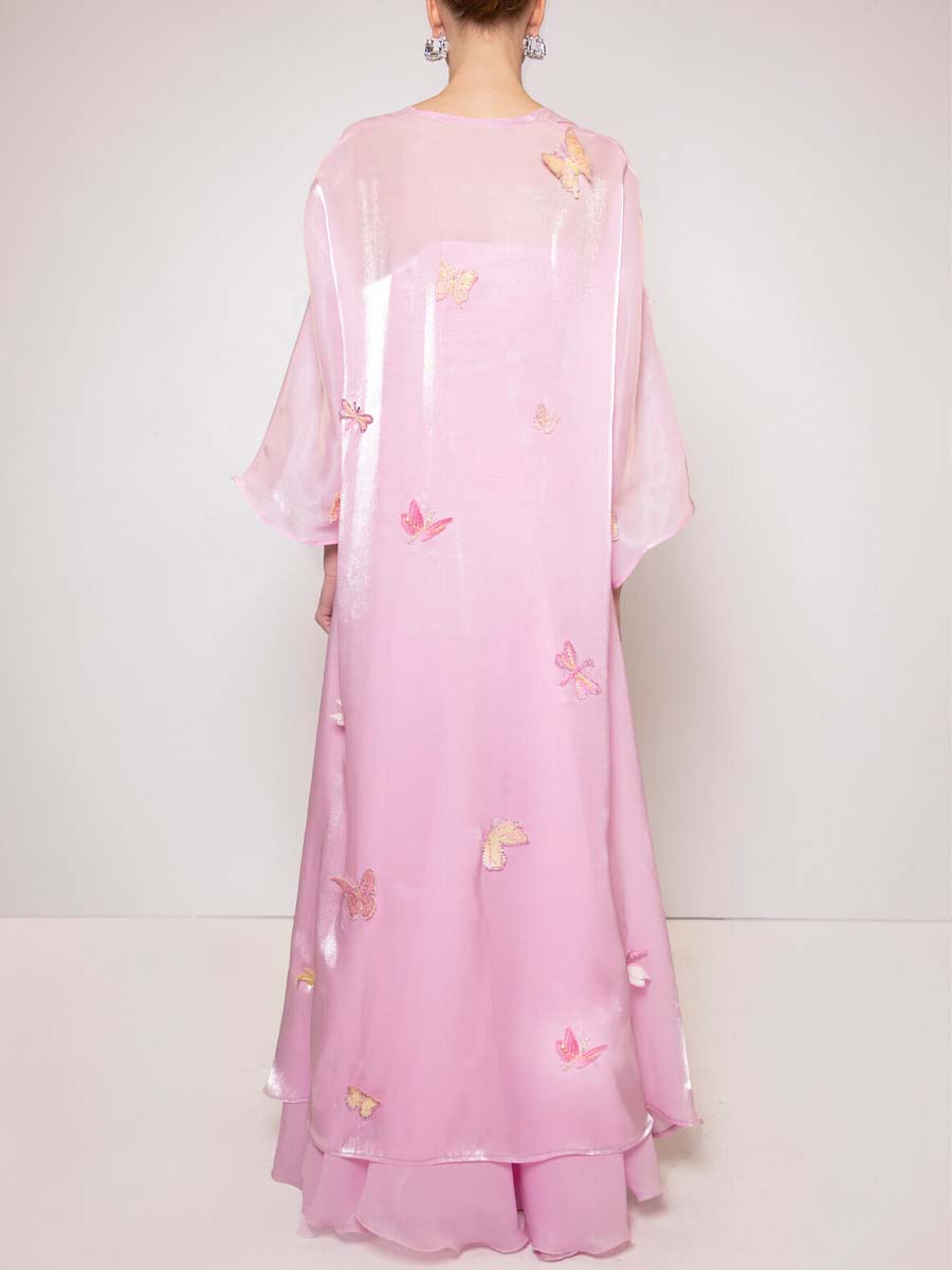 Elegant Butterfly Decorated Cardigan & Dress