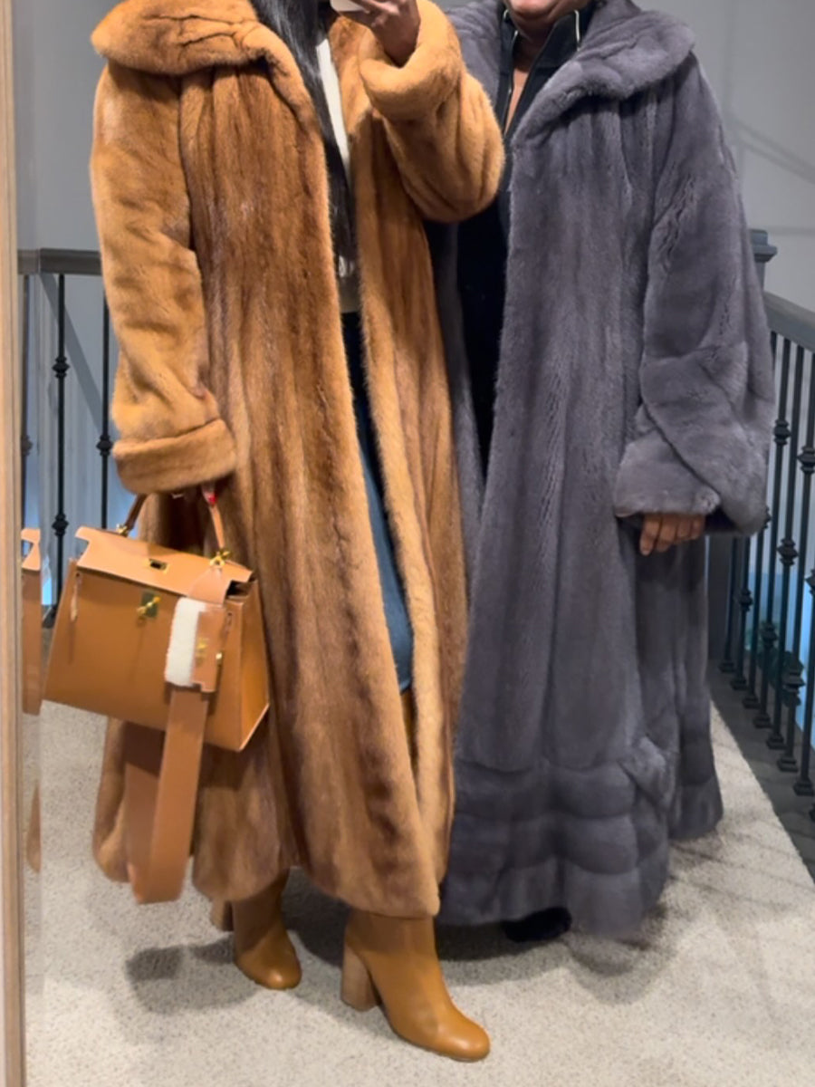 Oversized Imitation Mink Fur Coat